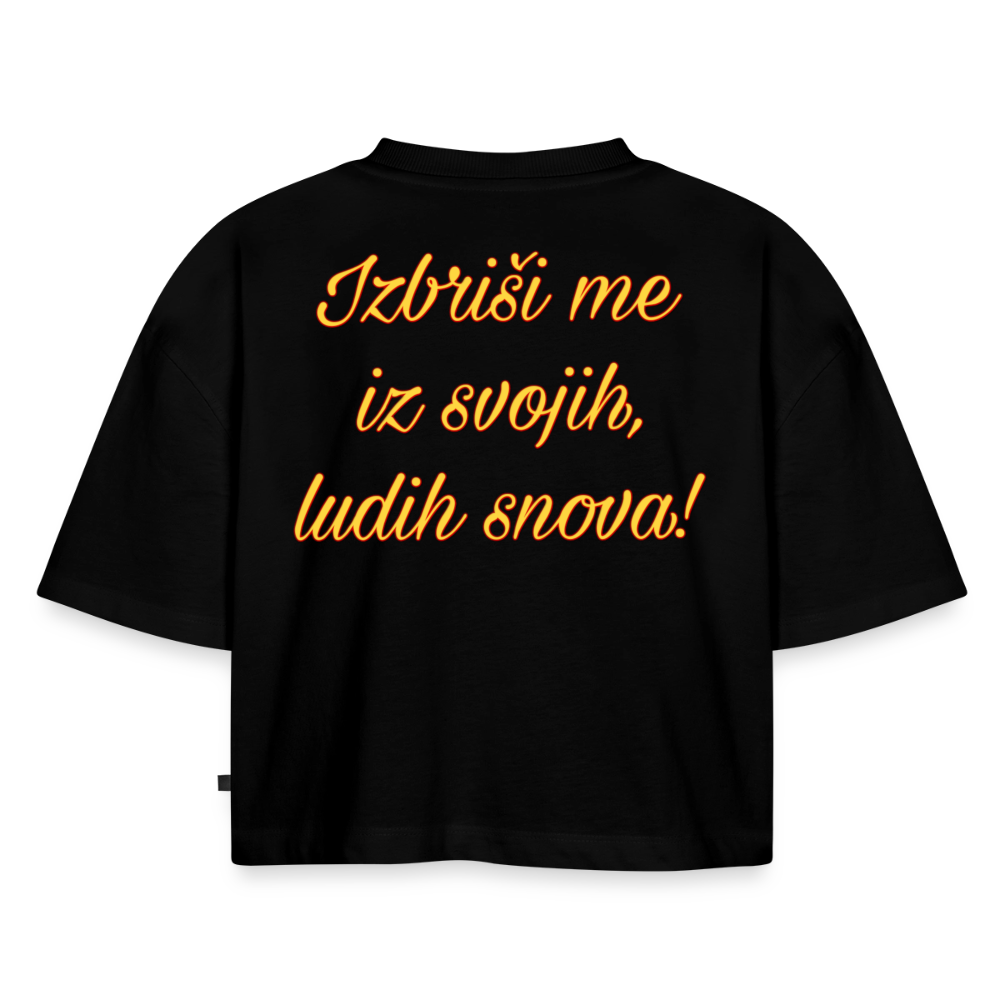 Women’s Premium Oversized Organic Cropped T-Shirt - black