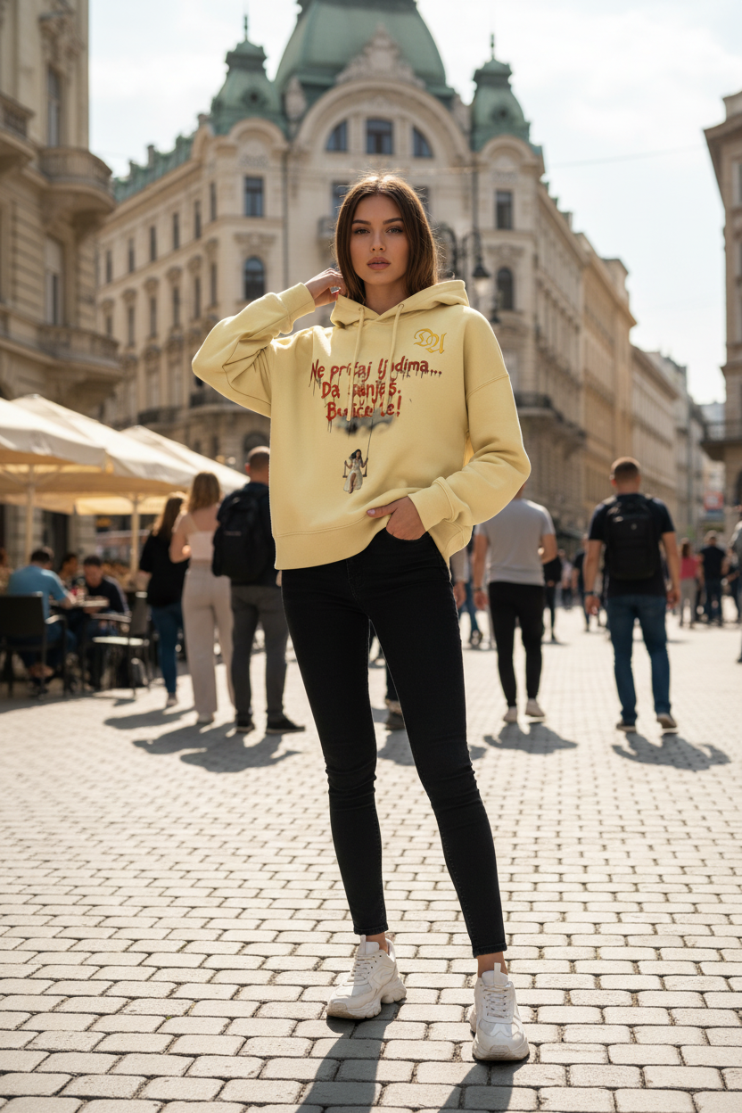 Stanley/Stella Boxy Women Organic Hoodie Nora - washed yellow