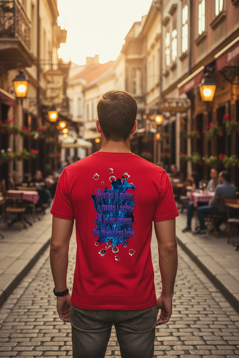 Men's V-Neck T-Shirt - red