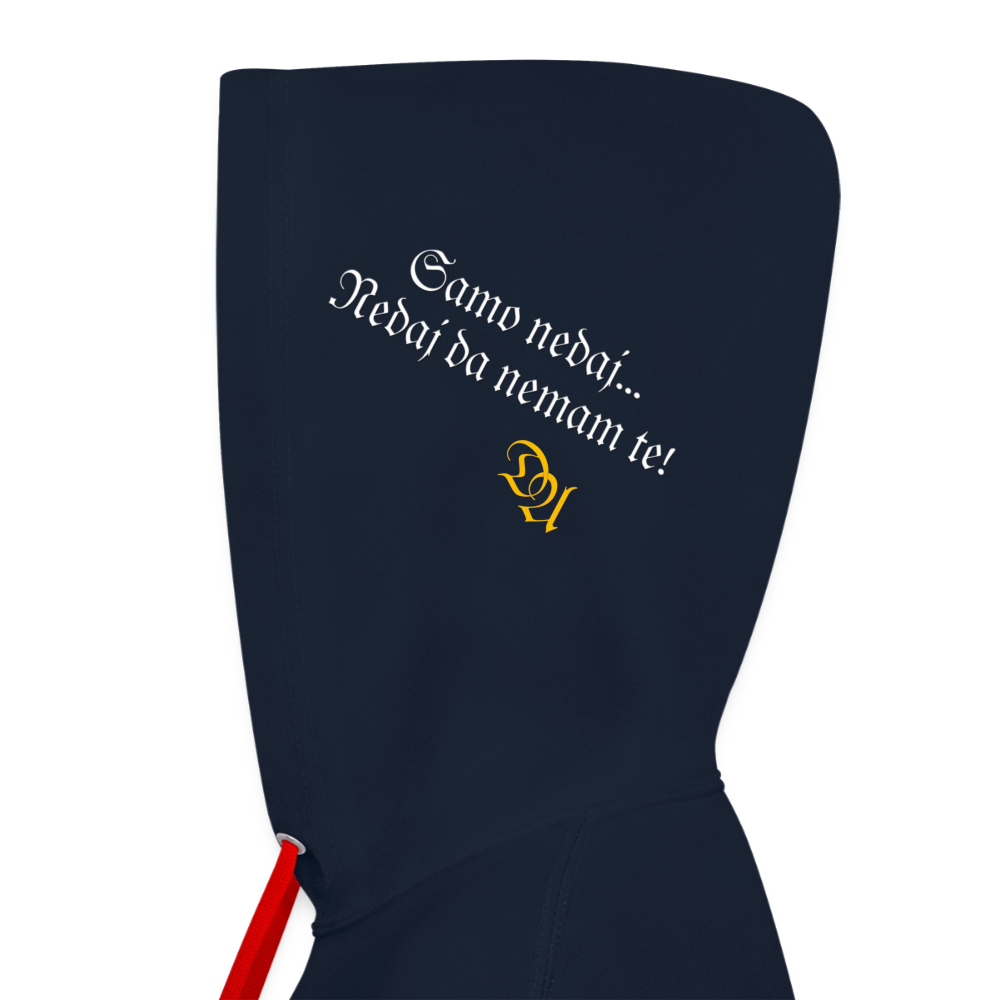 Contrast Colour Hoodie - navy/red