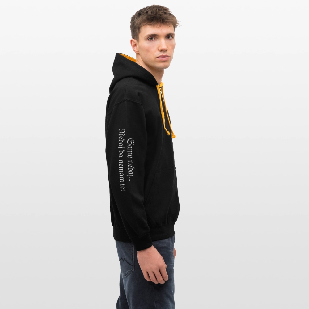 Contrast Colour Hoodie - black/gold