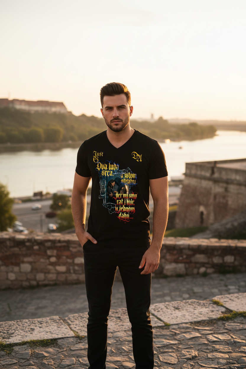 Men's V-Neck T-Shirt - black