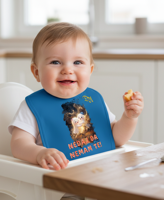 Baby Organic Bib - peacock-blue