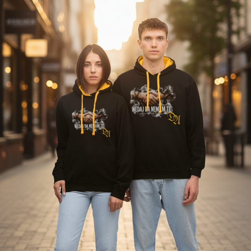 Contrast Colour Hoodie - black/gold