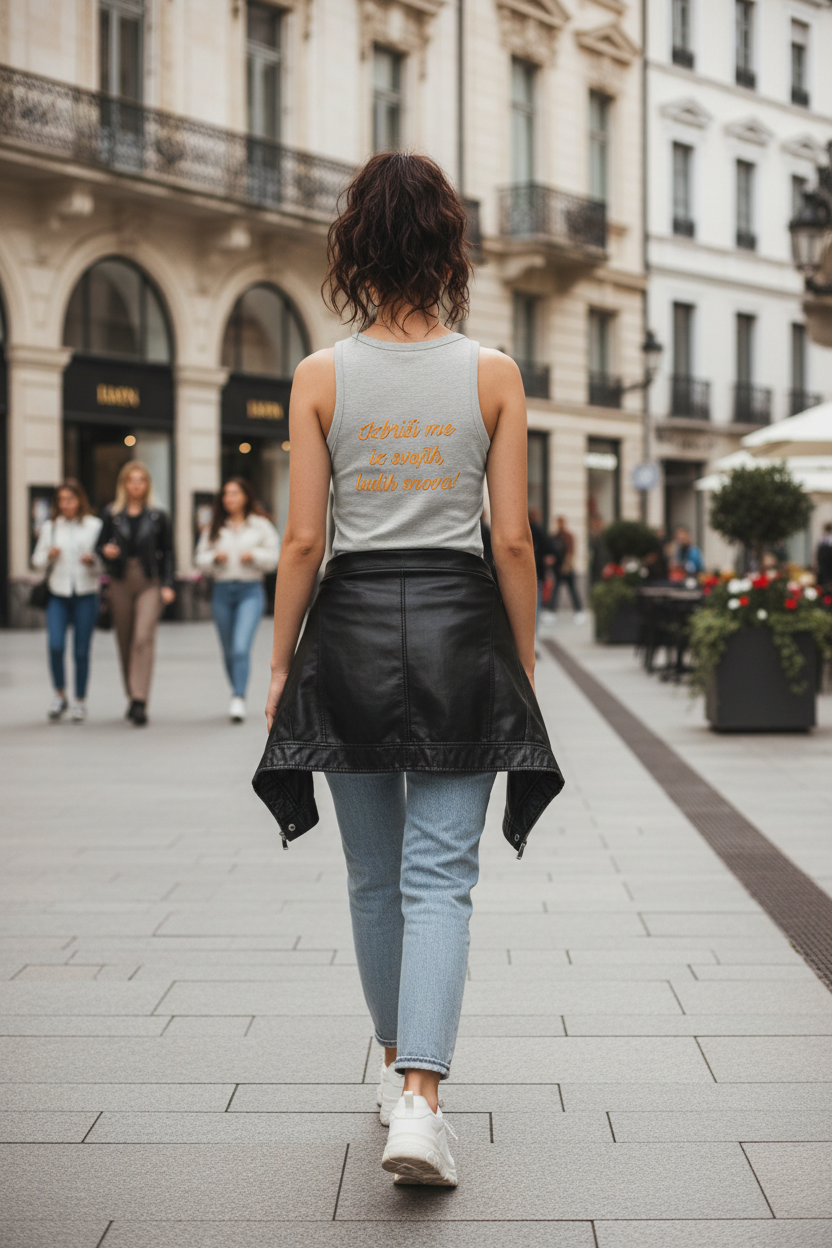 Women’s Cropped Organic Tank Top - heather grey