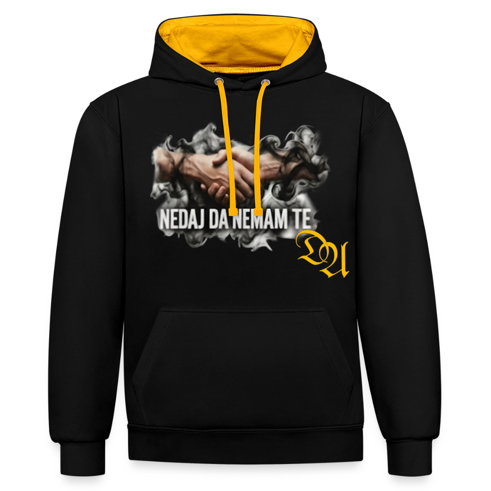 Contrast Colour Hoodie - black/gold