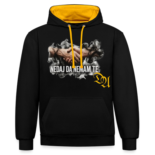 Contrast Colour Hoodie - black/gold