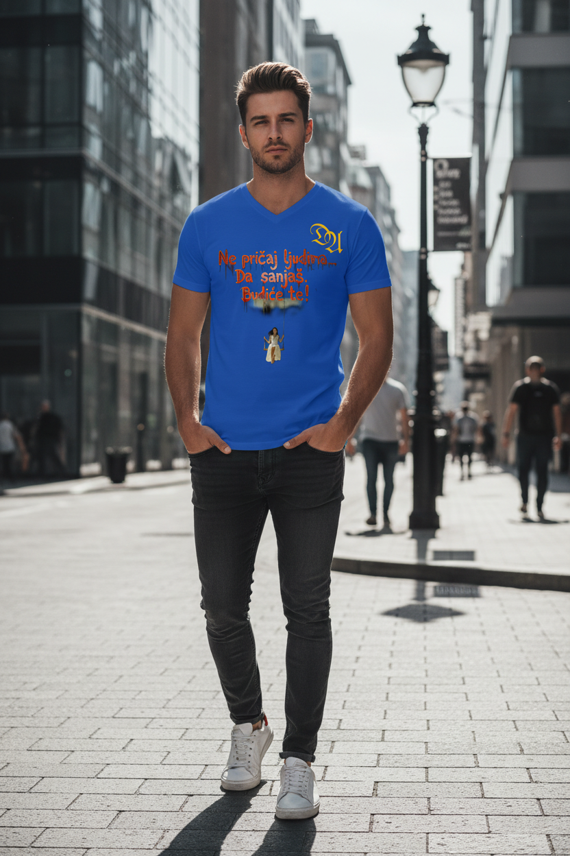 Men's V-Neck T-Shirt - royal blue