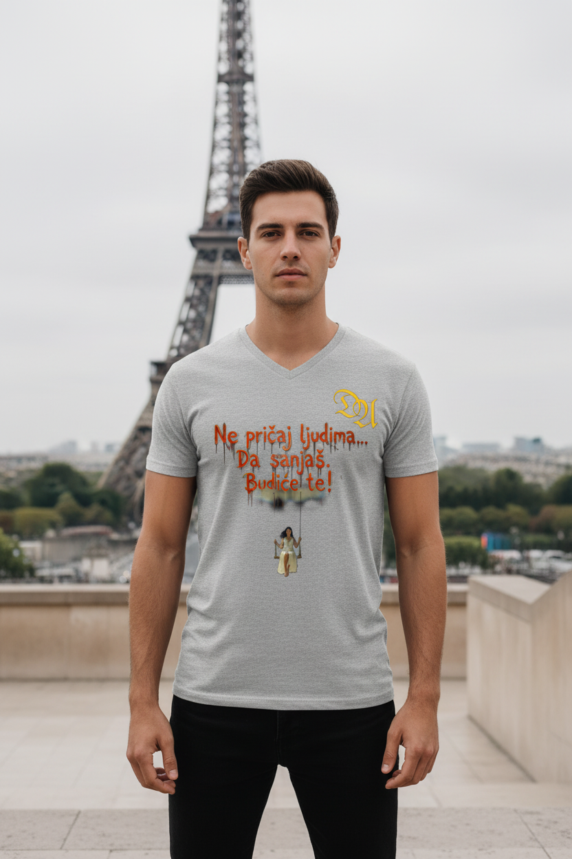 Men's V-Neck T-Shirt - heather grey