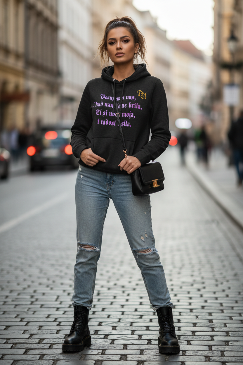 Women's Hoodie - charcoal grey