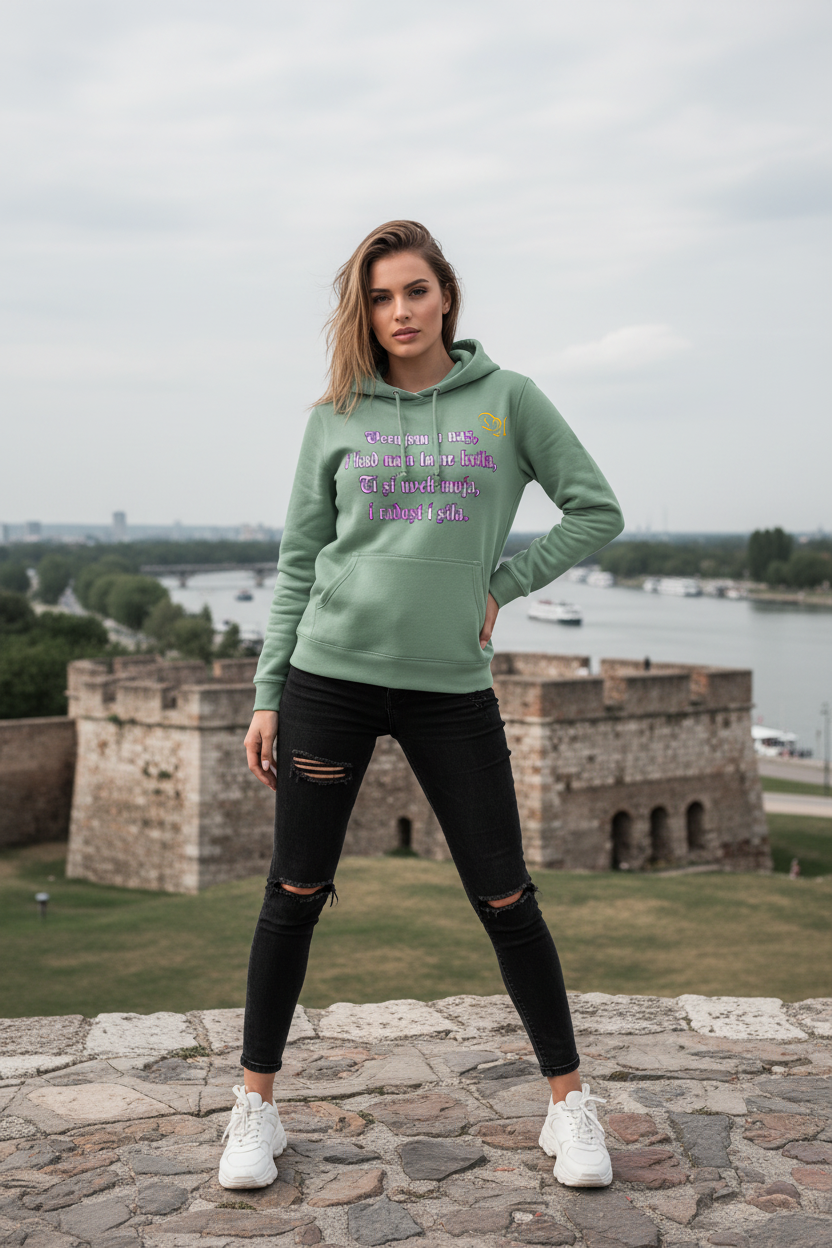 Women's Hoodie - steel green