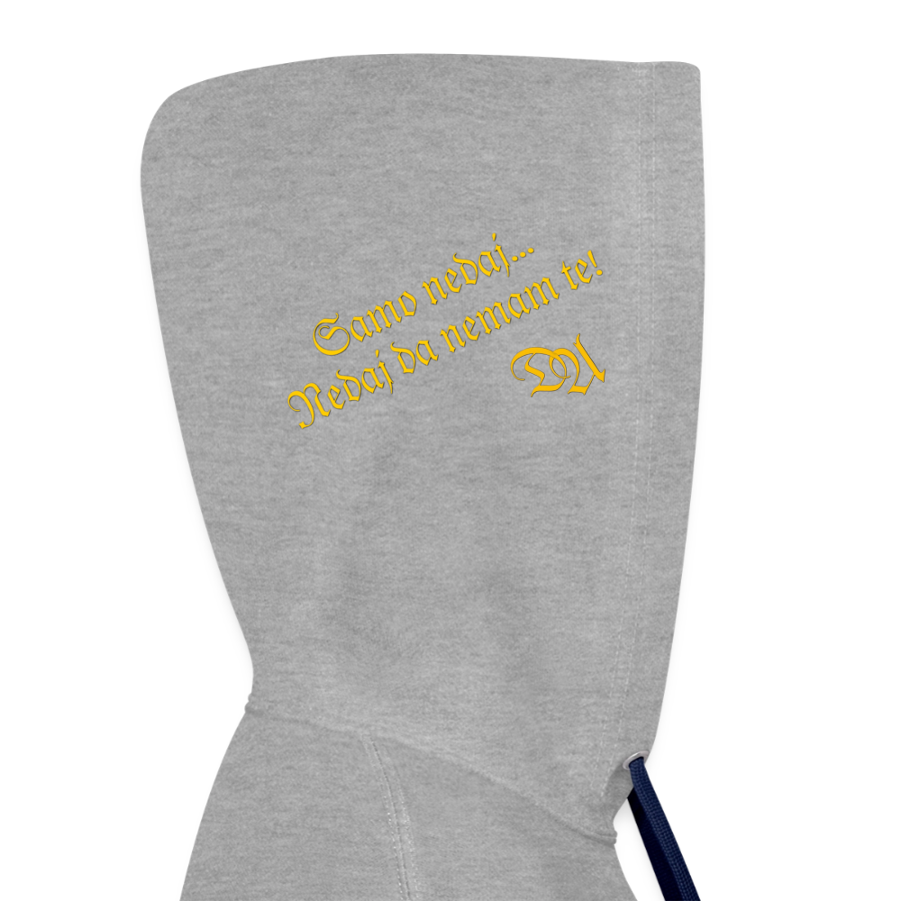 Contrast Colour Hoodie - heather grey/navy