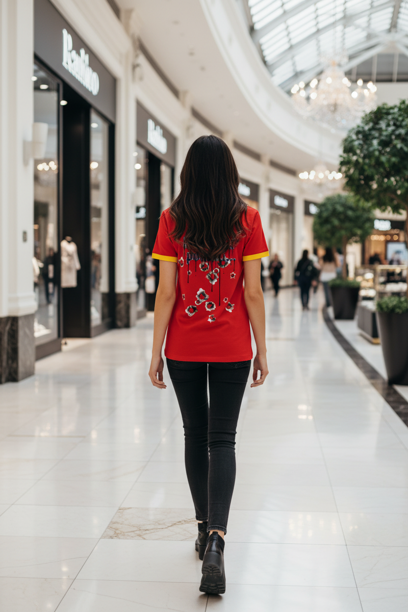 Men's Ringer Shirt - red/yellow 