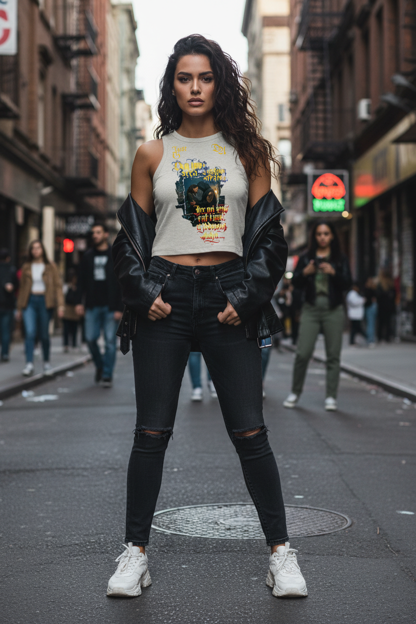 Women’s Cropped Organic Tank Top - heather grey