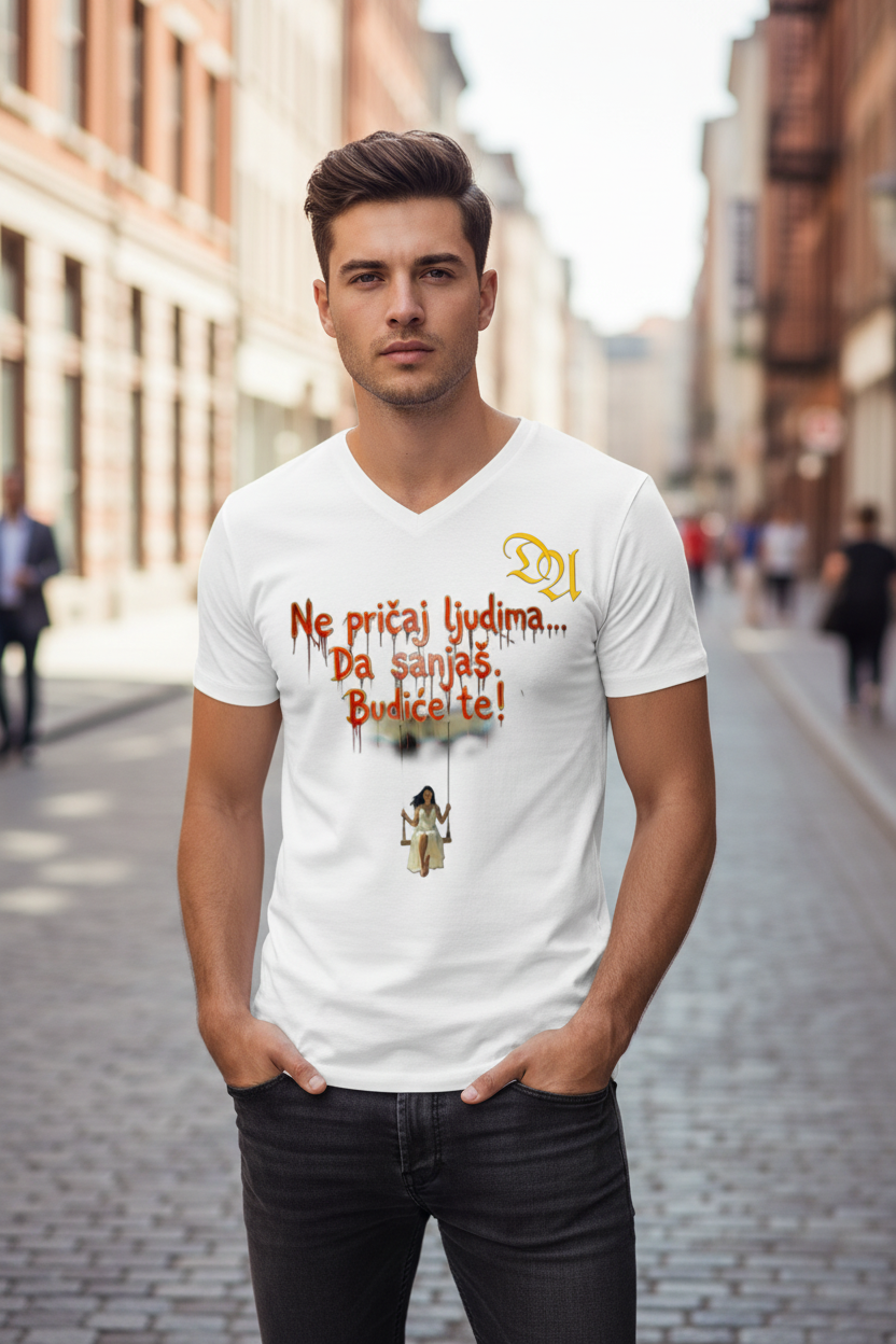 Men's V-Neck T-Shirt - white