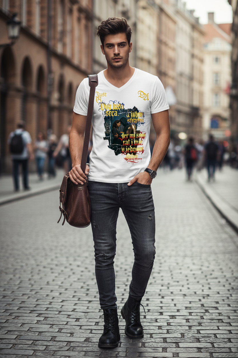 Men's V-Neck T-Shirt - white