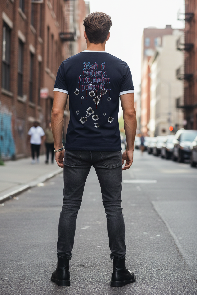 Men's Ringer Shirt - navy/white 