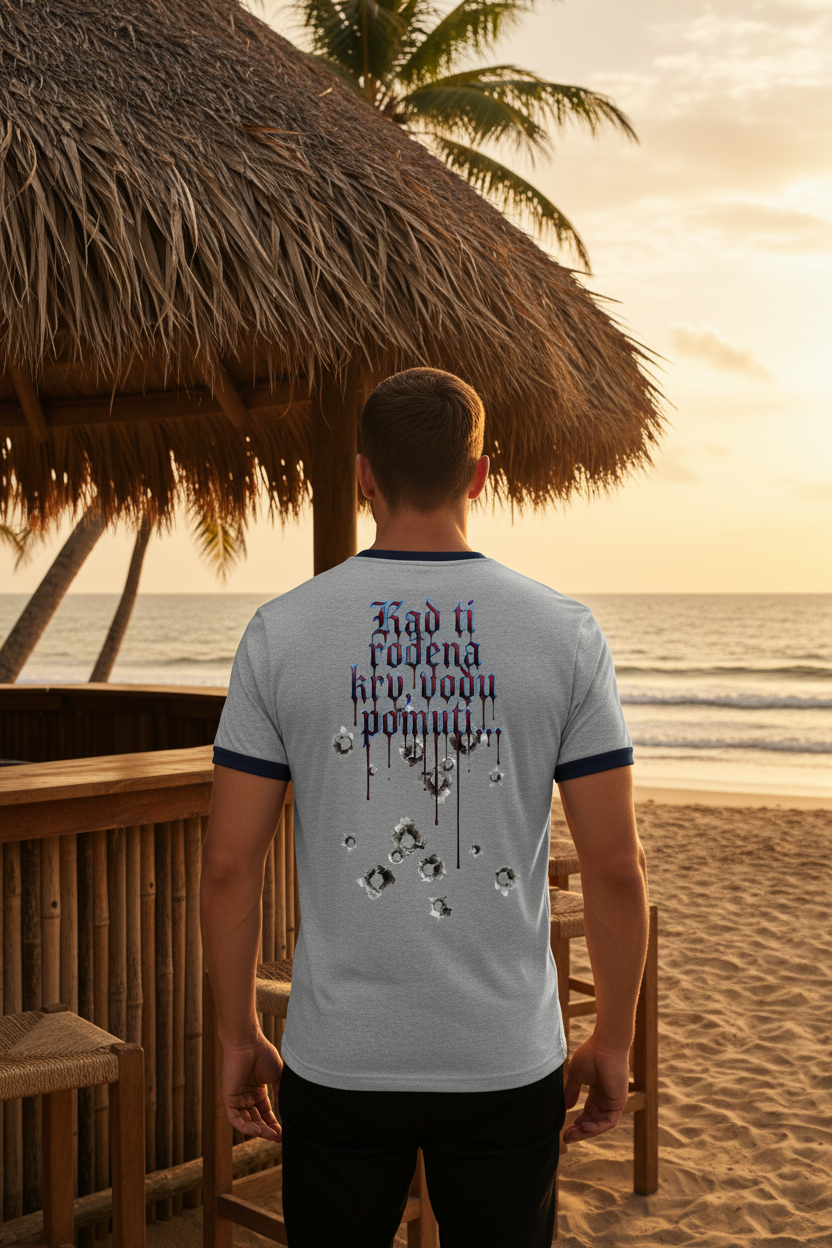 Men's Ringer Shirt - grey/navy 