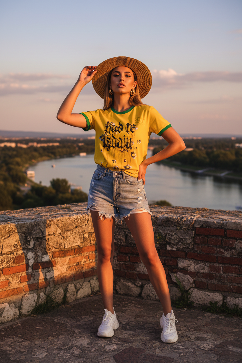Men's Ringer Shirt - yellow/green 