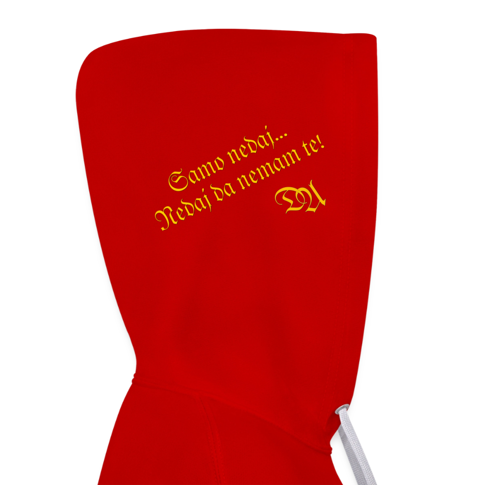 Contrast Colour Hoodie - red/white