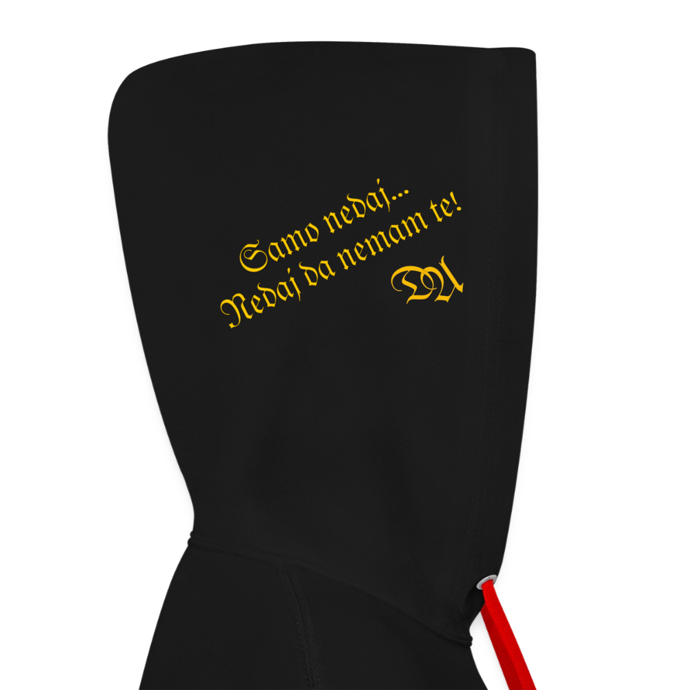 Contrast Colour Hoodie - black/red