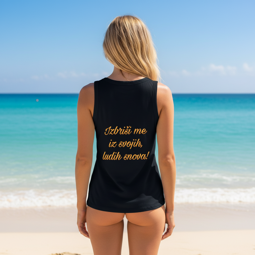 Women’s Cropped Organic Tank Top - navy
