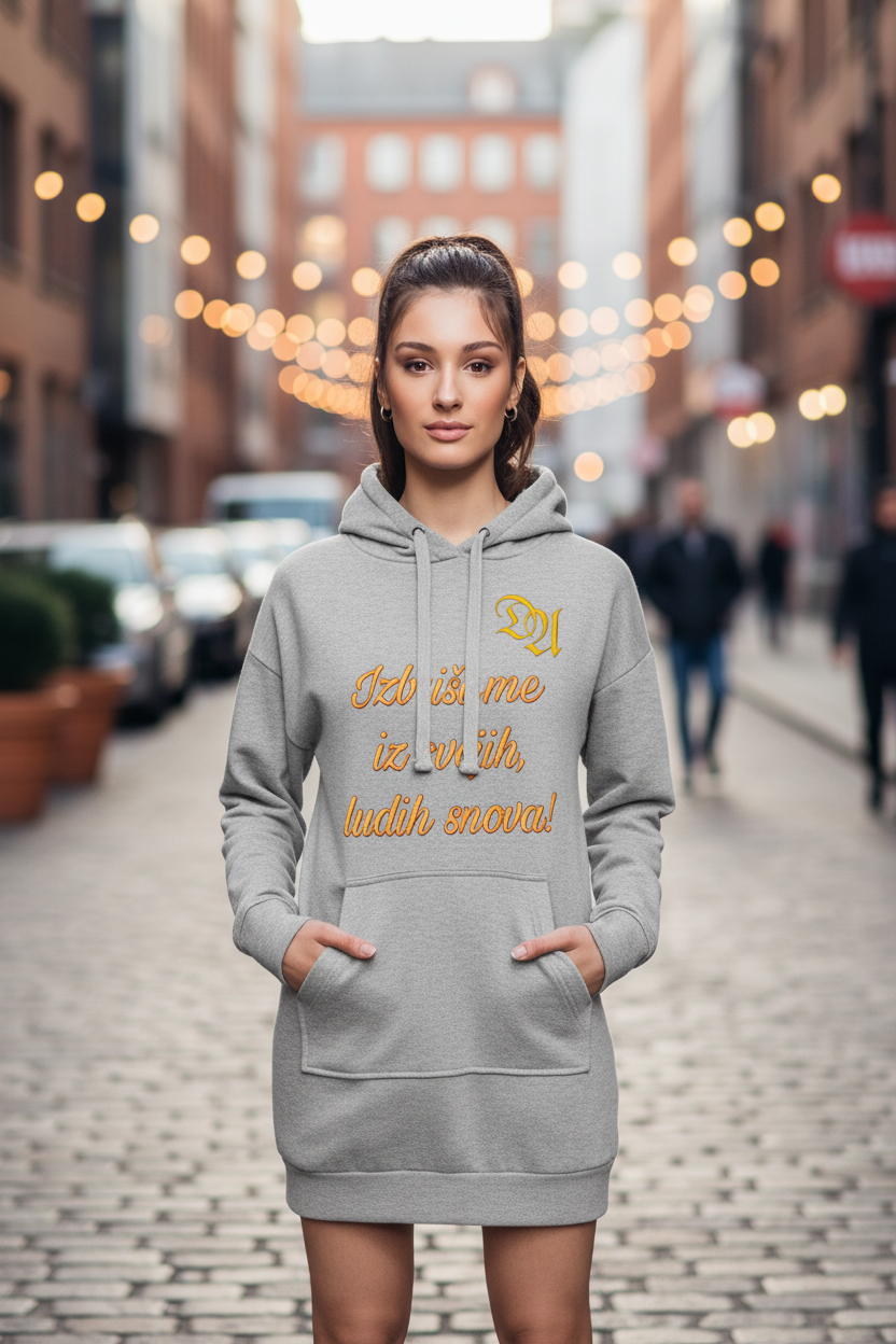 Hoodie Dress - heather grey