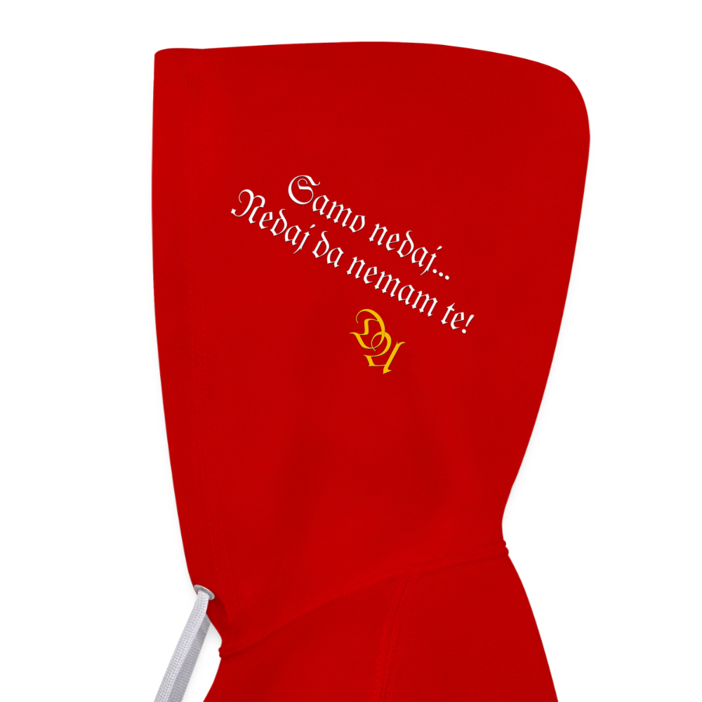 Contrast Colour Hoodie - red/white
