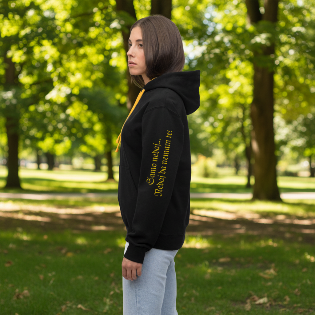 Contrast Colour Hoodie - black/gold