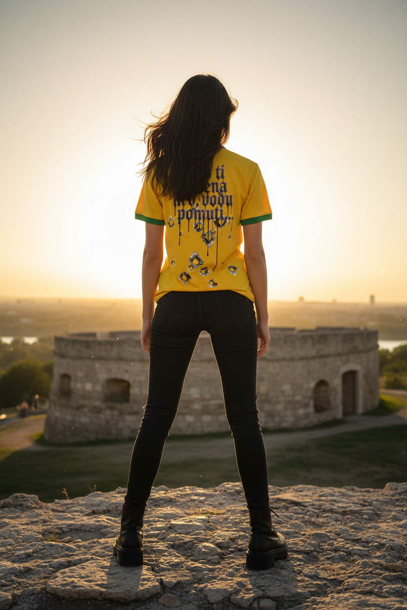 Men's Ringer Shirt - yellow/green 