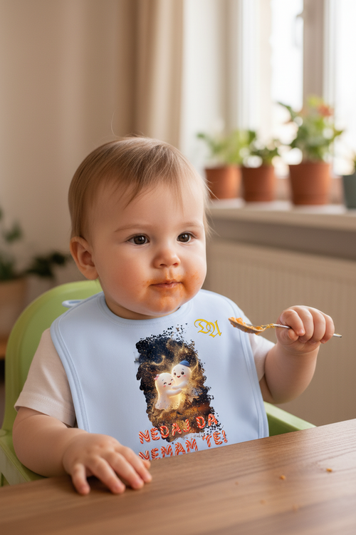 Baby Organic Bib - sky blue