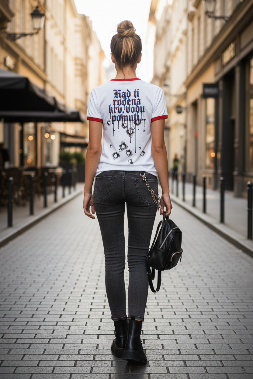 Men's Ringer Shirt - white/red 