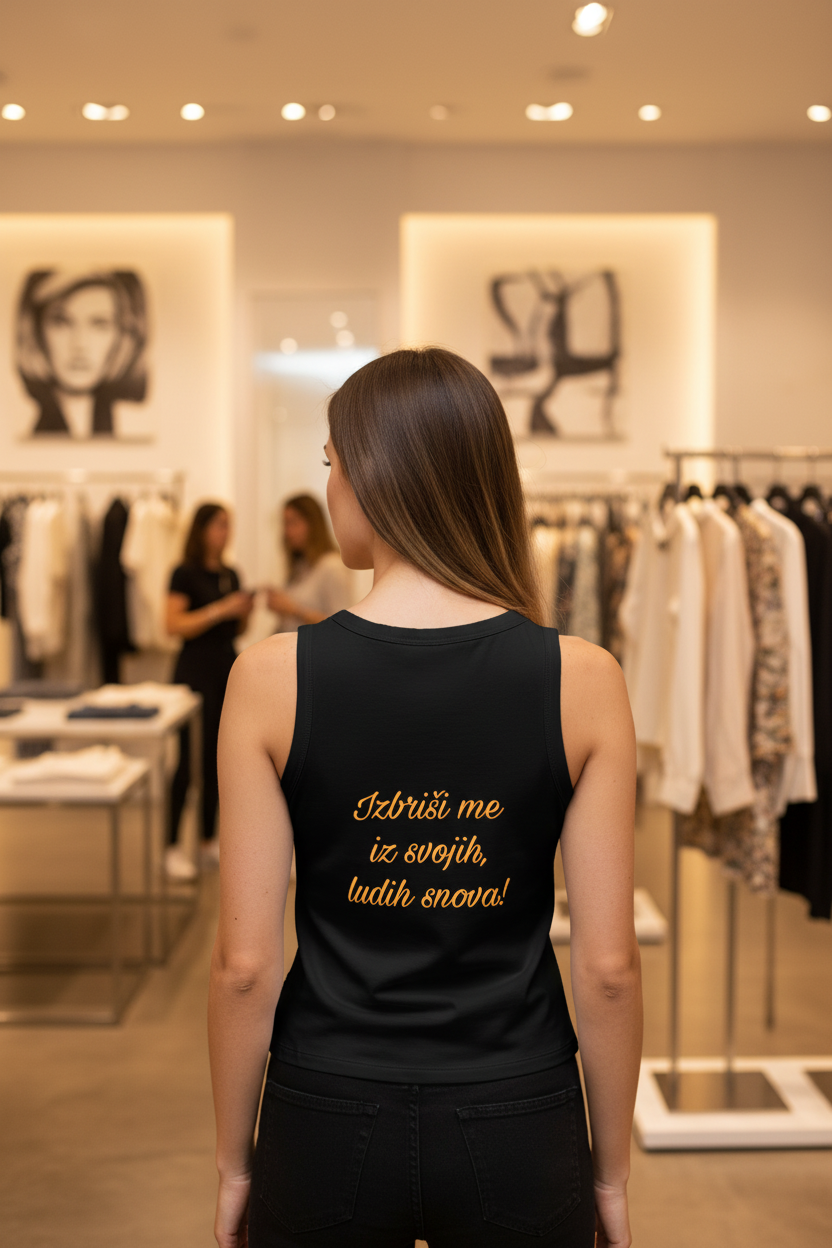 Women’s Cropped Organic Tank Top - black