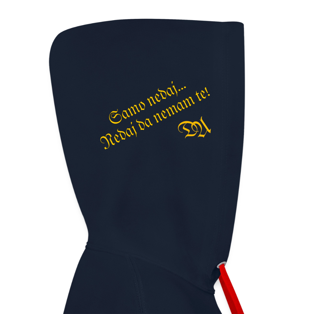Contrast Colour Hoodie - navy/red