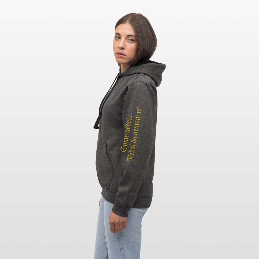 Contrast Colour Hoodie - charcoal/black