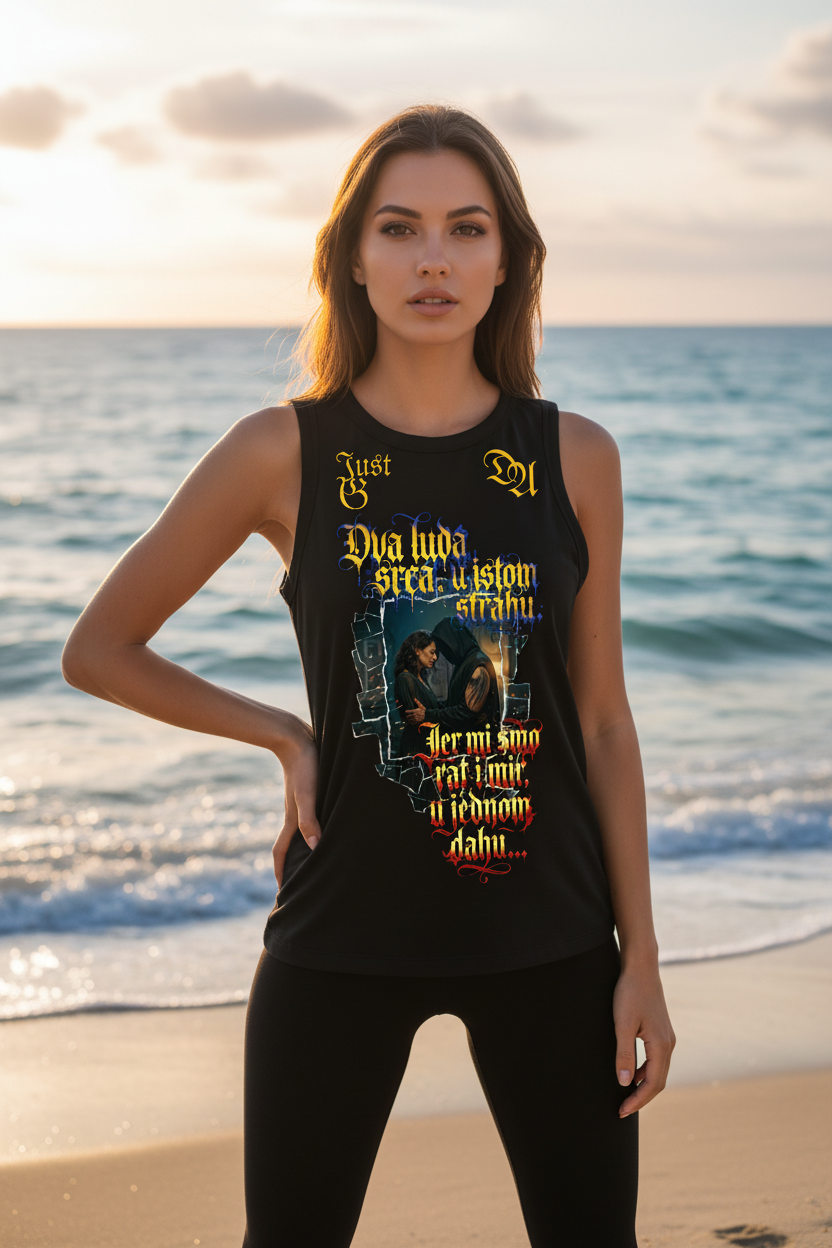 Women’s Cropped Organic Tank Top - black