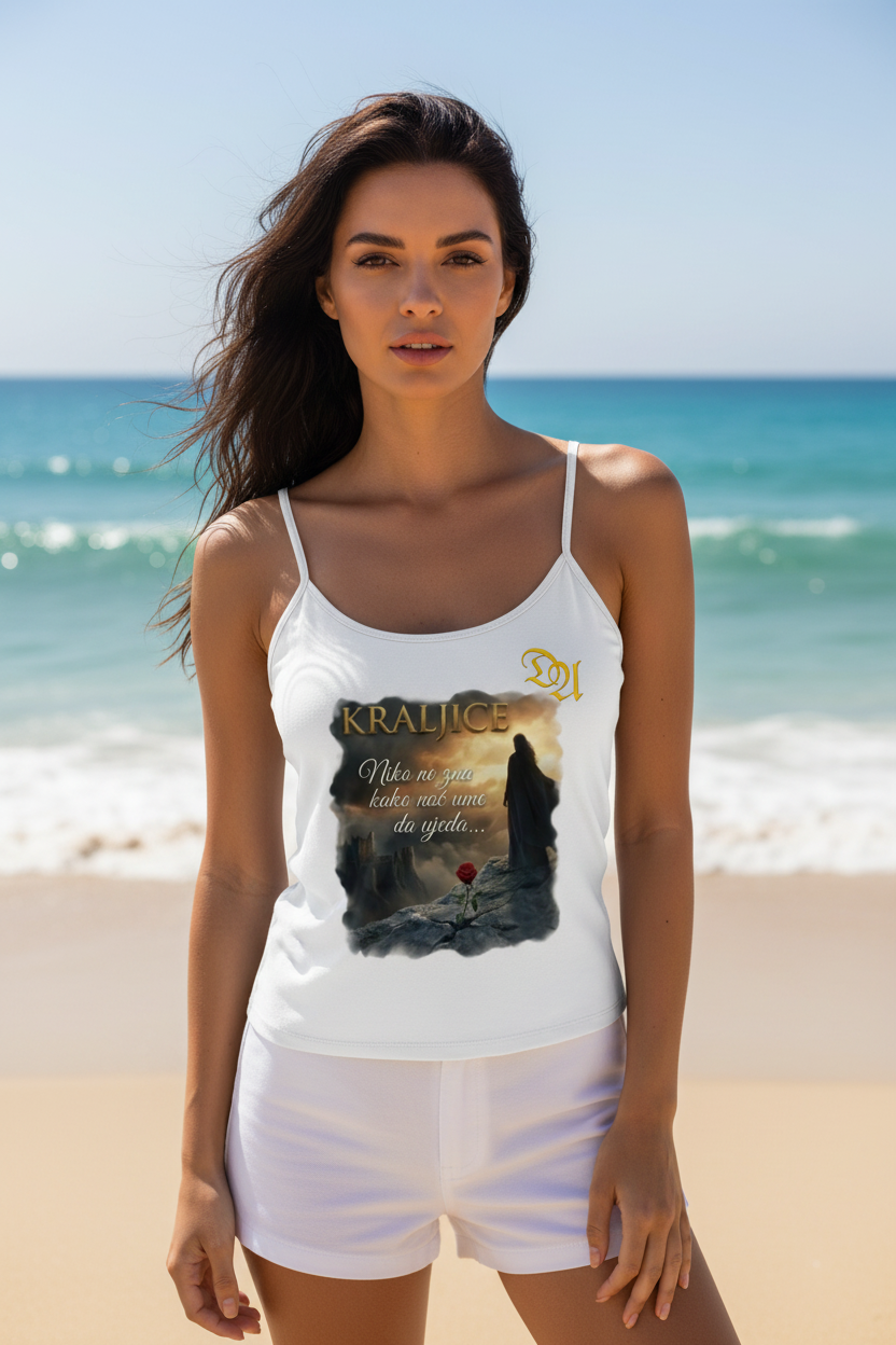 Women's Premium Organic Spaghetti Strap Top - white